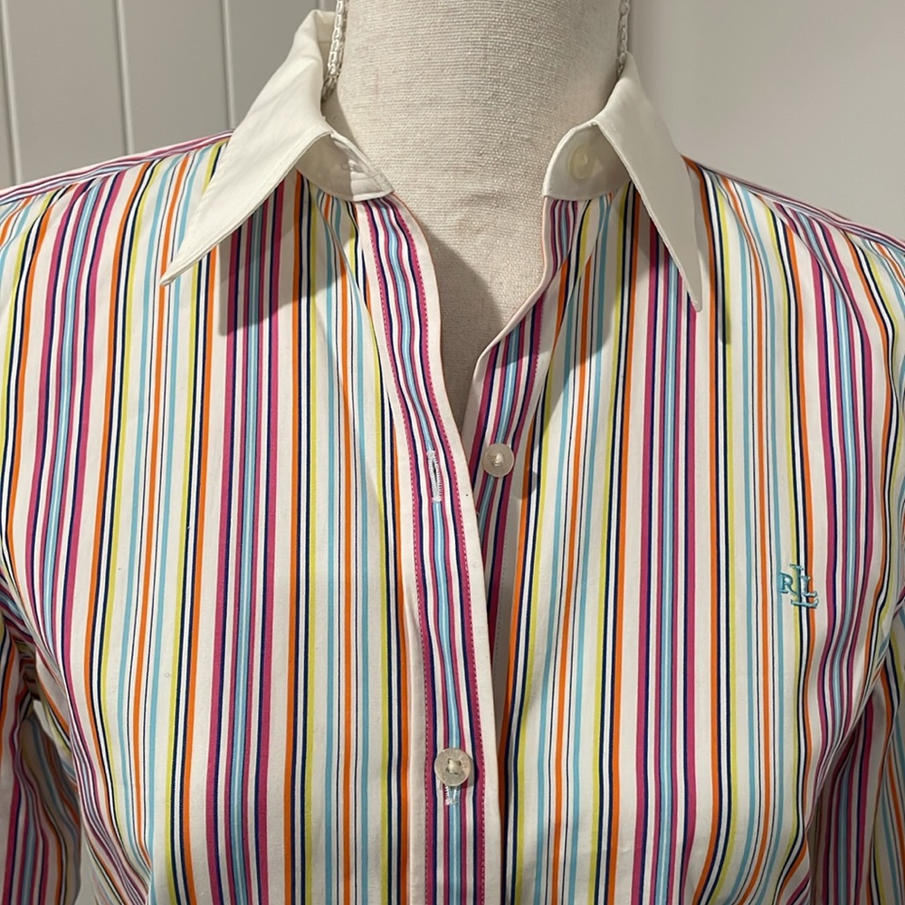 Lauren / Ralph Lauren Button Front Women’s Shirt Spring Pastel
